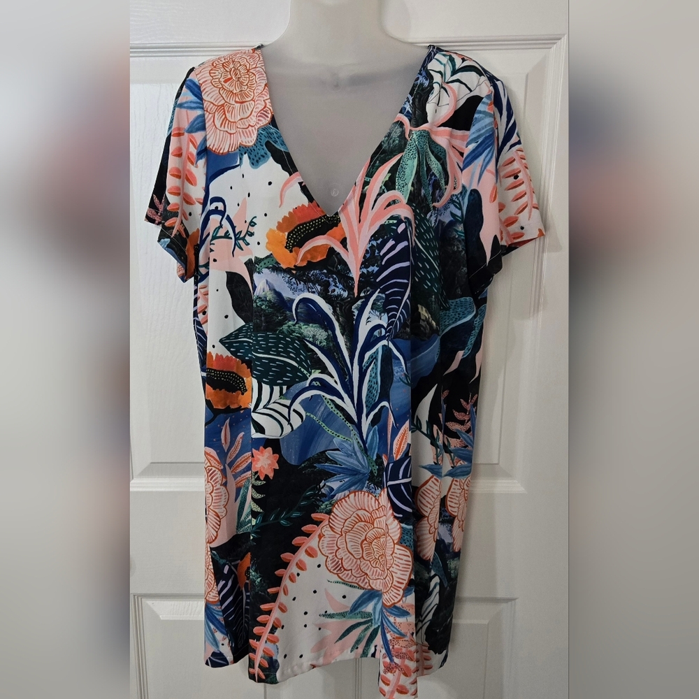 MINKPINK Mini Sz Medium Tropical Floral Print Euc
